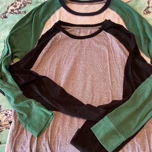 Two long sleeve baseball jersey